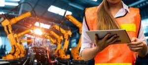 industrial internet of things connected factory and worker
